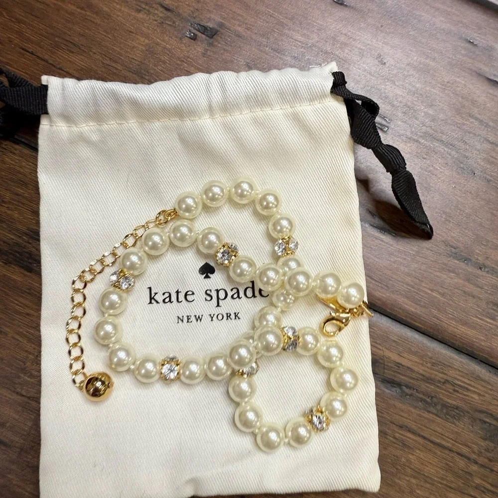 Kate Spade Pearl Necklace with Gold/Crystal, and Silver Accents NWOT - Picture 6 of 7